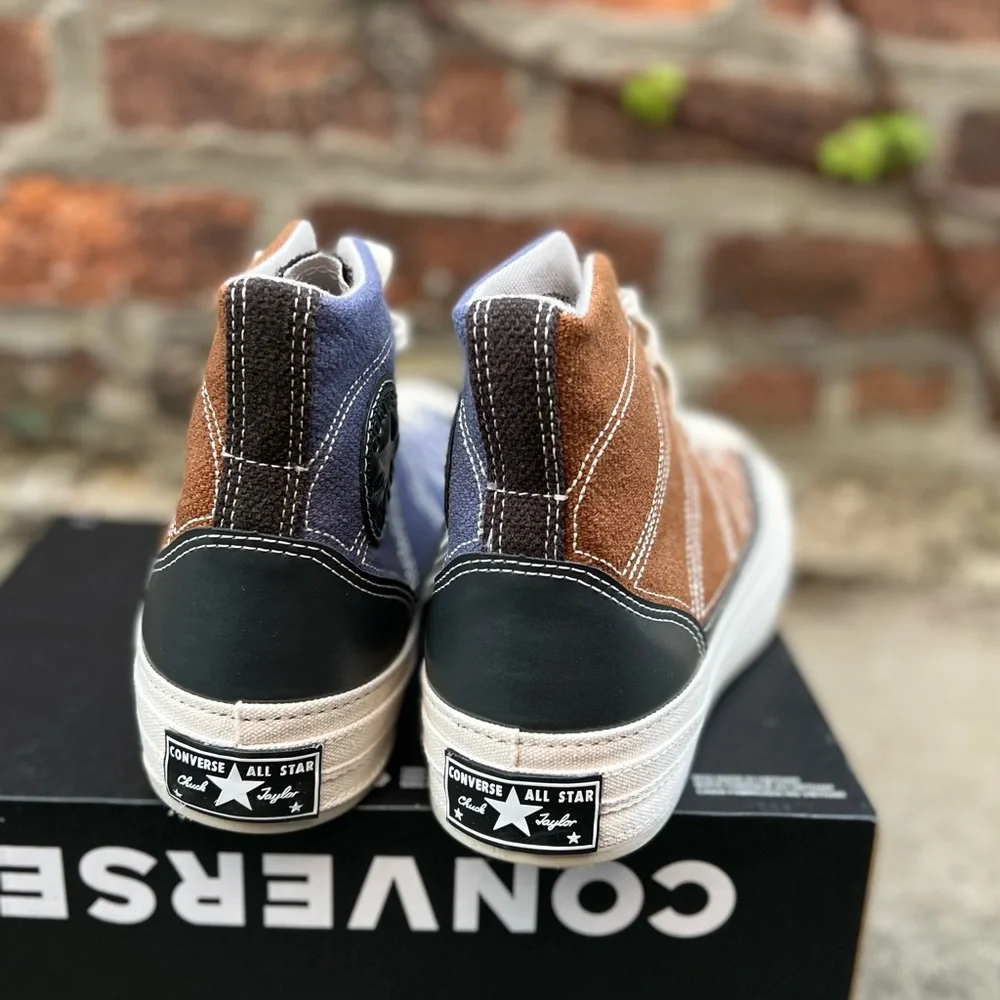 Converse Chuck Taylor All Star 70 Hi Blue Brown Cozy Granola Shoe Womens 9 NEW - Picture 6 of 7